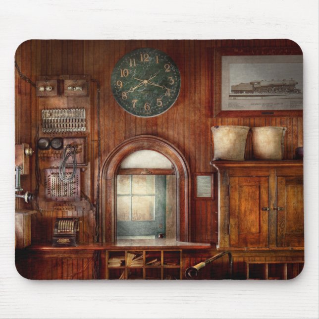 Train - Office - The ticket takers window Mouse Mat (Front)