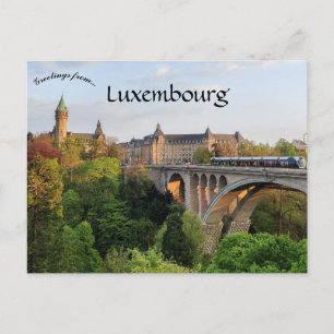 Train on an Arch Bridge in Luxembourg Postcard