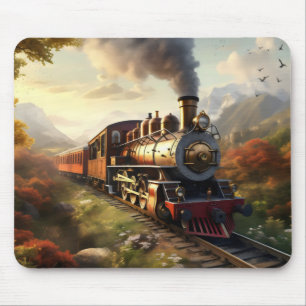 Train on Countryside Mouse Mat