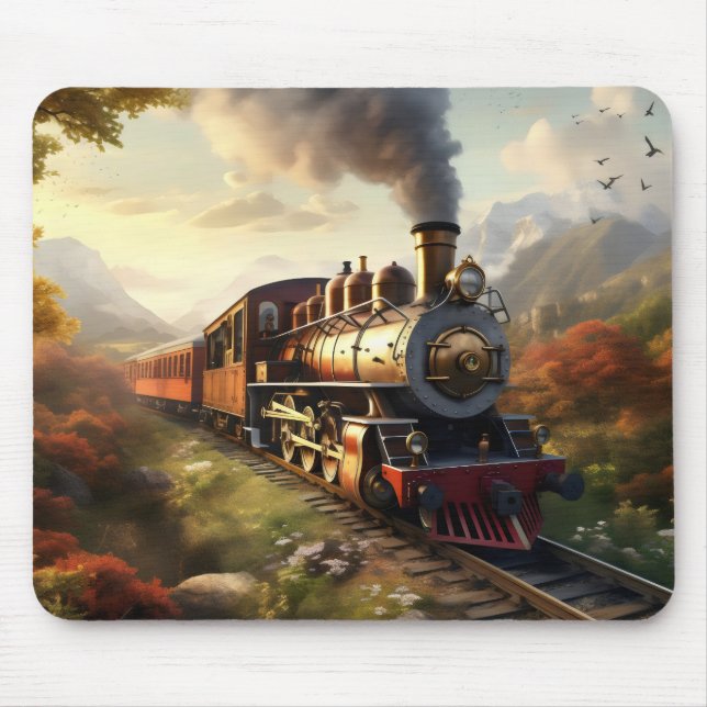 Train on Countryside Mouse Mat (Front)