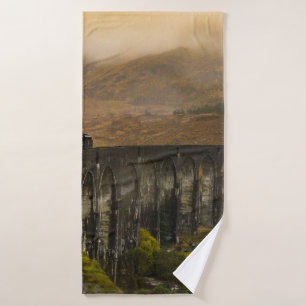 TRAIN ON RAILWAY AT DAYTIME BATH TOWEL