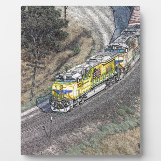 Train on the Tehachapi Loop Plaque