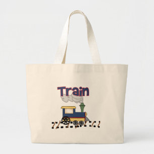 Train on Track Large Tote Bag