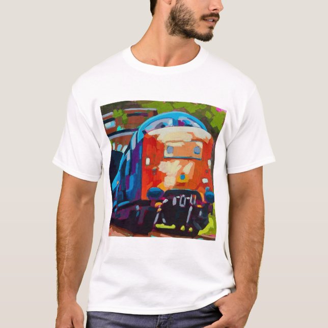 Train Painting - Gift for Train Enthusiasts T-Shirt (Front)
