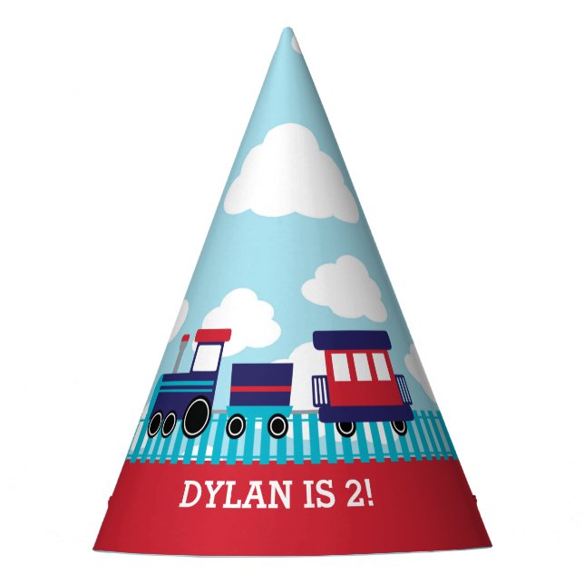 Train Party Hats - Kids Boy Birthday (Front)