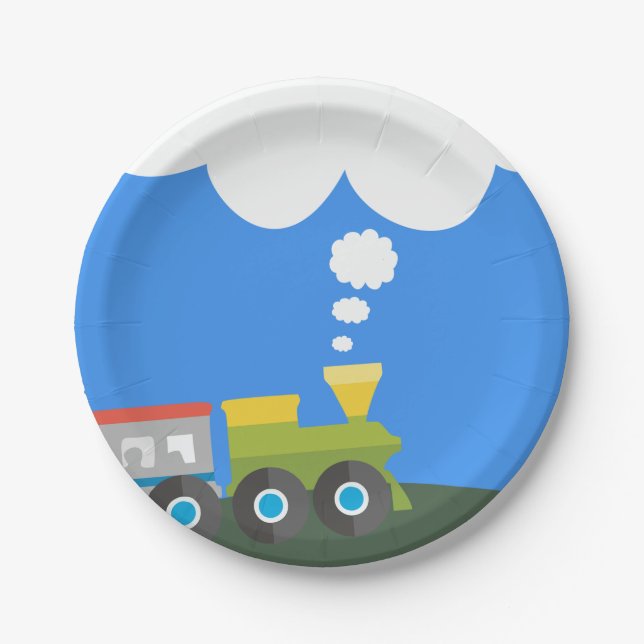 Train Party Paper Plate (Front)