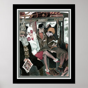"Train Passengers" 1922 Art Deco Poster