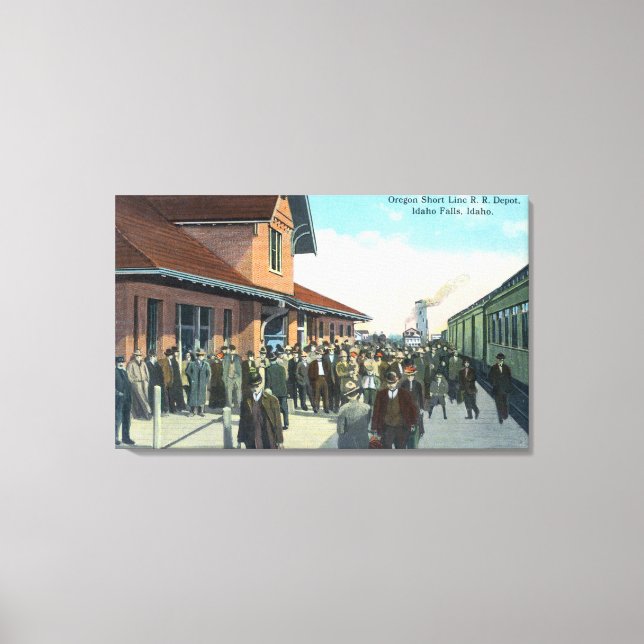 Train Passengers De-Boarding Canvas Print (Front)