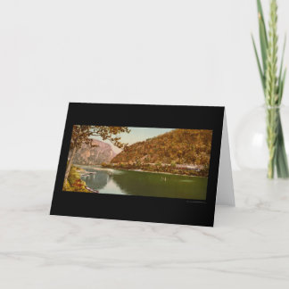 Train Passing by the Delaware Water Gap 1900 Card