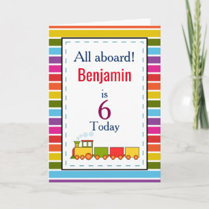 Train Personalised Any Age Birthday Card