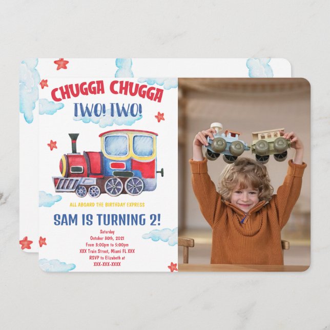 Train Photo Invitations (Front/Back)