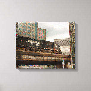 Train - Pittsburg Pa - The industrial city Canvas Print