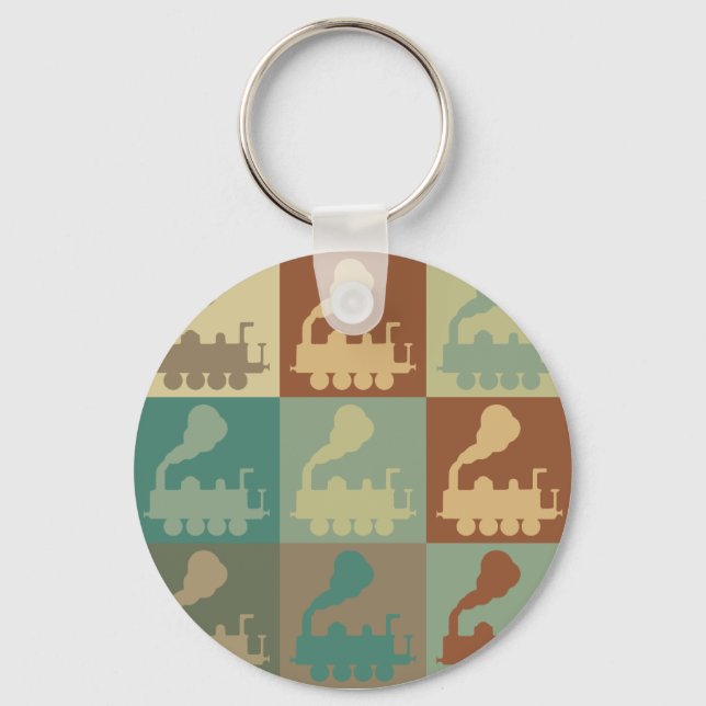Train Pop Art Key Ring (Front)