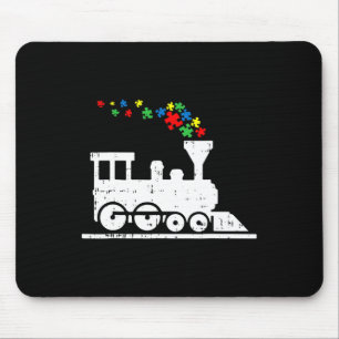 Train Puzzle Piece Autism Awareness Cute Boys Kids Mouse Mat