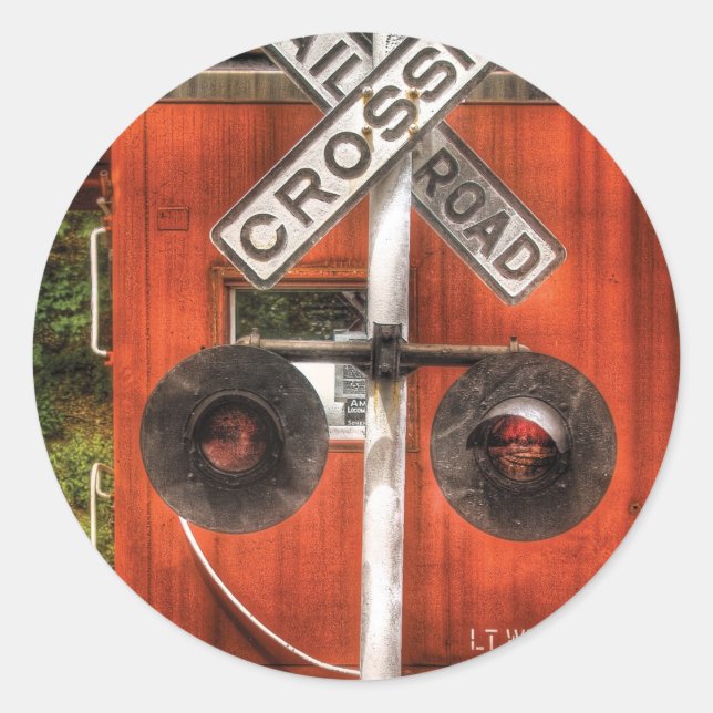 Train - RailRoad Crossing Classic Round Sticker (Front)