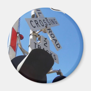 Train Railroad crossing route 66 Magnet