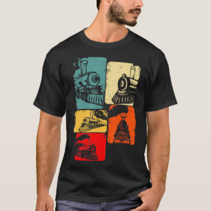 Train Railroad Engineer Railway Steam Train Locomo T-Shirt