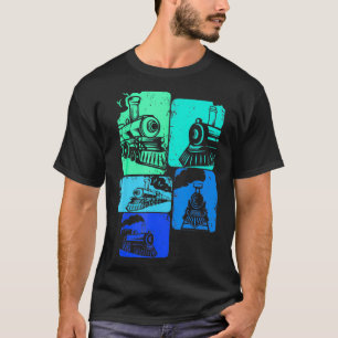 Train Railroad Engineer Railway Steam Train Locomo T-Shirt