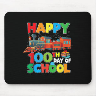 Train Railroad Happy 100th Day Of School Kids Boys Mouse Mat