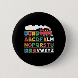 Train Railroad Lover Abc Alphabet A-z Abcs Kinderg 6 Cm Round Badge