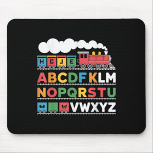 Train Railroad Lover Abc Alphabet A-z Abcs Kinderg Mouse Mat