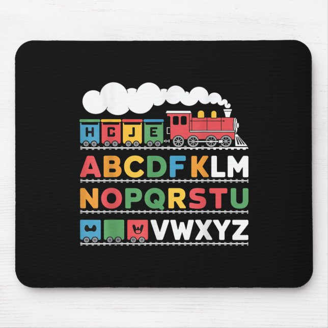 Train Railroad Lover Abc Alphabet A-z Abcs Kinderg Mouse Mat (Front)