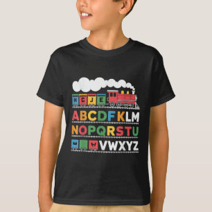 Train Railroad Lover Abc Alphabet A-z Abcs Kinderg T-Shirt