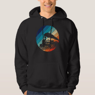 Train Railroad Vintage Retro Locomotive Old Model Hoodie