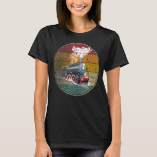 Train Railroad Vintage Retro Locomotive Old Model T-Shirt