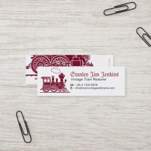 Train restorer skinny business card (Front/Back In Situ)