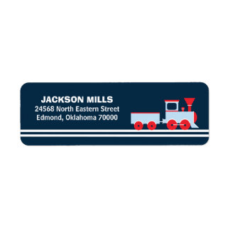 Train Return Address Label, Birthday Party