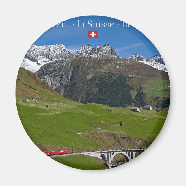 Train Ride through the Swiss Alps Magnet (Front)