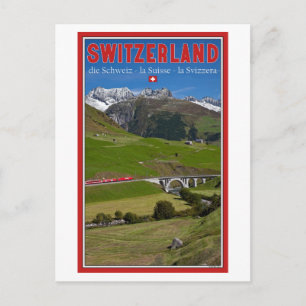 Train Ride through the Swiss Alps Postcard