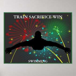 Train Sacrifice Win Swimming Poster