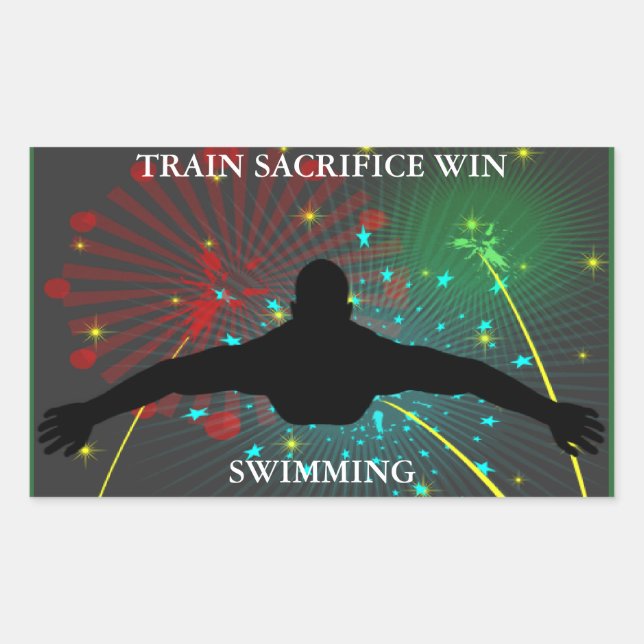 Train Sacrifice Win Swimming Stickers (Front)