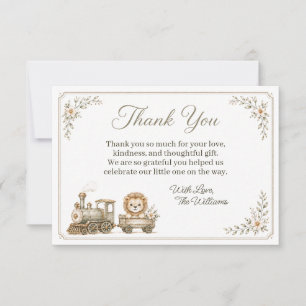 Train Safari Baby Sprinkle Thank You Card