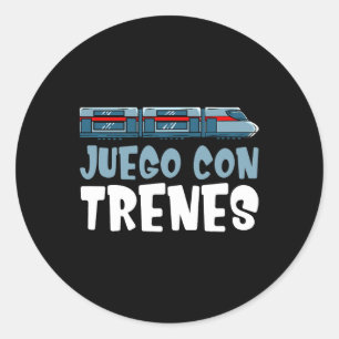 Train Set Locomotive Wagon Drawing Classic Round Sticker