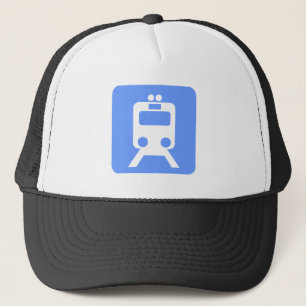 Train Sign - Baby Blue Trucker Hat