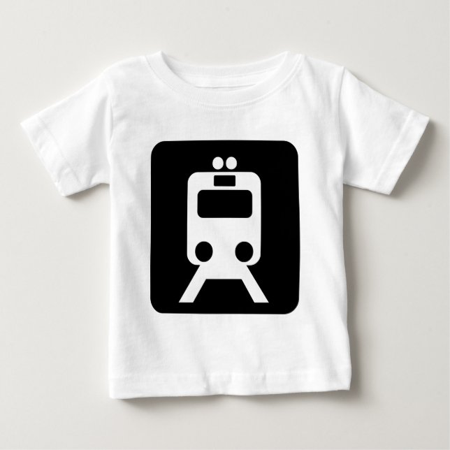Train Sign - Black Baby T-Shirt (Front)