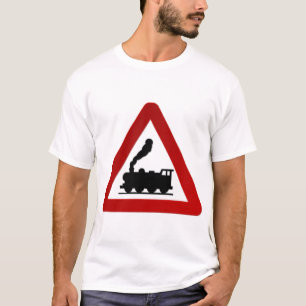 Train Sign in black and red T-Shirt