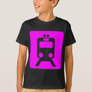Train Sign - Magenta T-Shirt