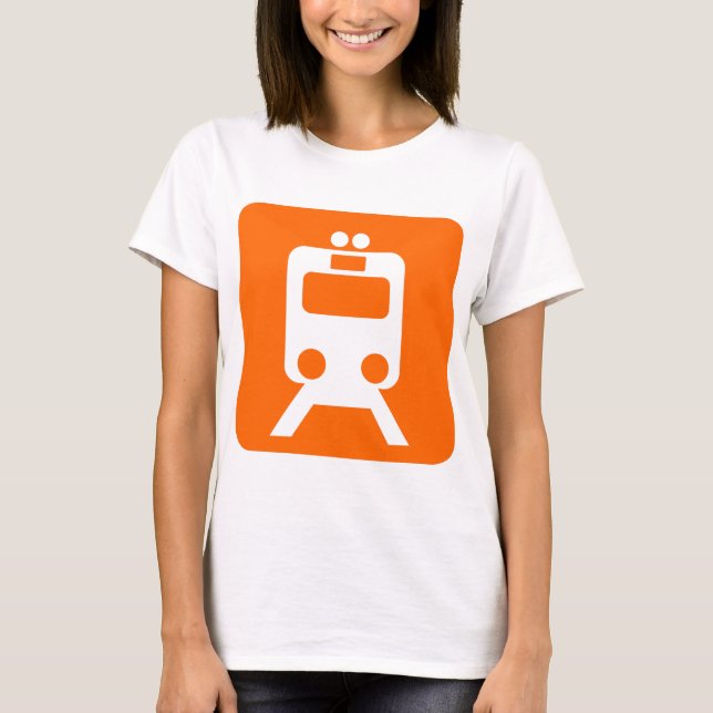 Train Sign - Orange T-Shirt (Front)