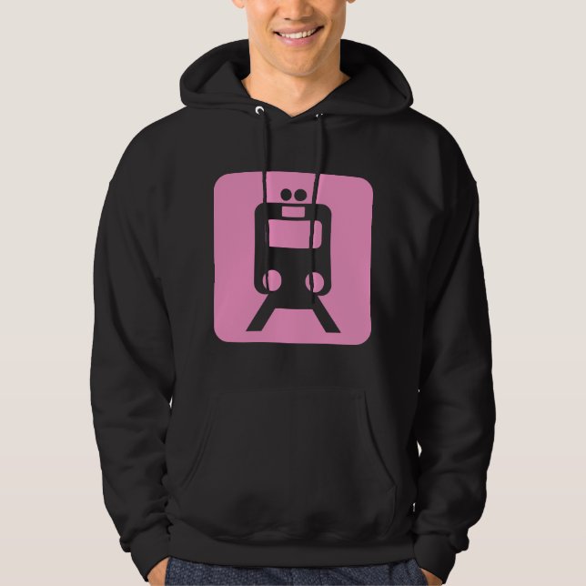 Train Sign - Pink Hoodie (Front)