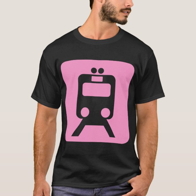 Train Sign - Pink T-Shirt (Front)