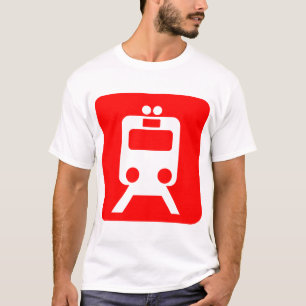 Train Sign - Red T-Shirt