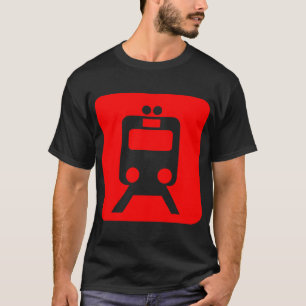 Train Sign - Red T-Shirt