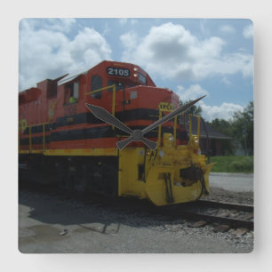 Train Square Wall Clock