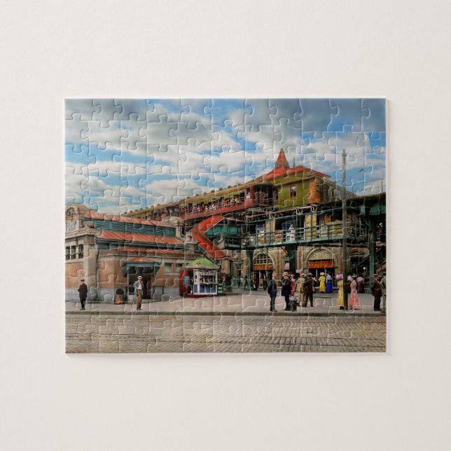 Train Station - Atlantic Ave Control House 1910 Jigsaw Puzzle (Horizontal)