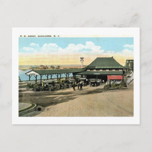 Train Station, Atlantic Highlands NJ Vintage Postcard