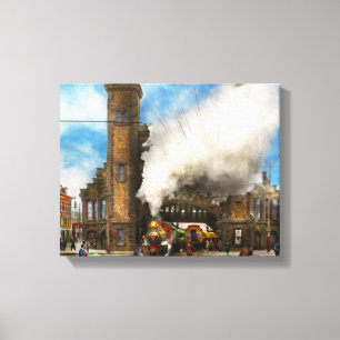 Train Station - Boston & Maine Railroad Depot 1910 Canvas Print